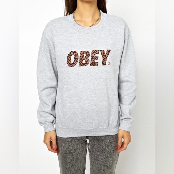 OBEY cheetah print sweatshirt - Picture 1 of 8